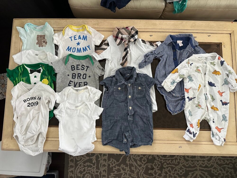 Baby Clothes Lot 12pc Onesies Rompers Bodysuits 3-6 Months